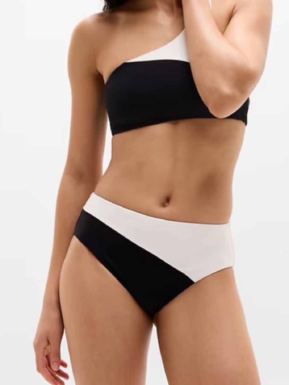 Athleta High Waist Cheeky Colorblock Swim Bottom | Large
